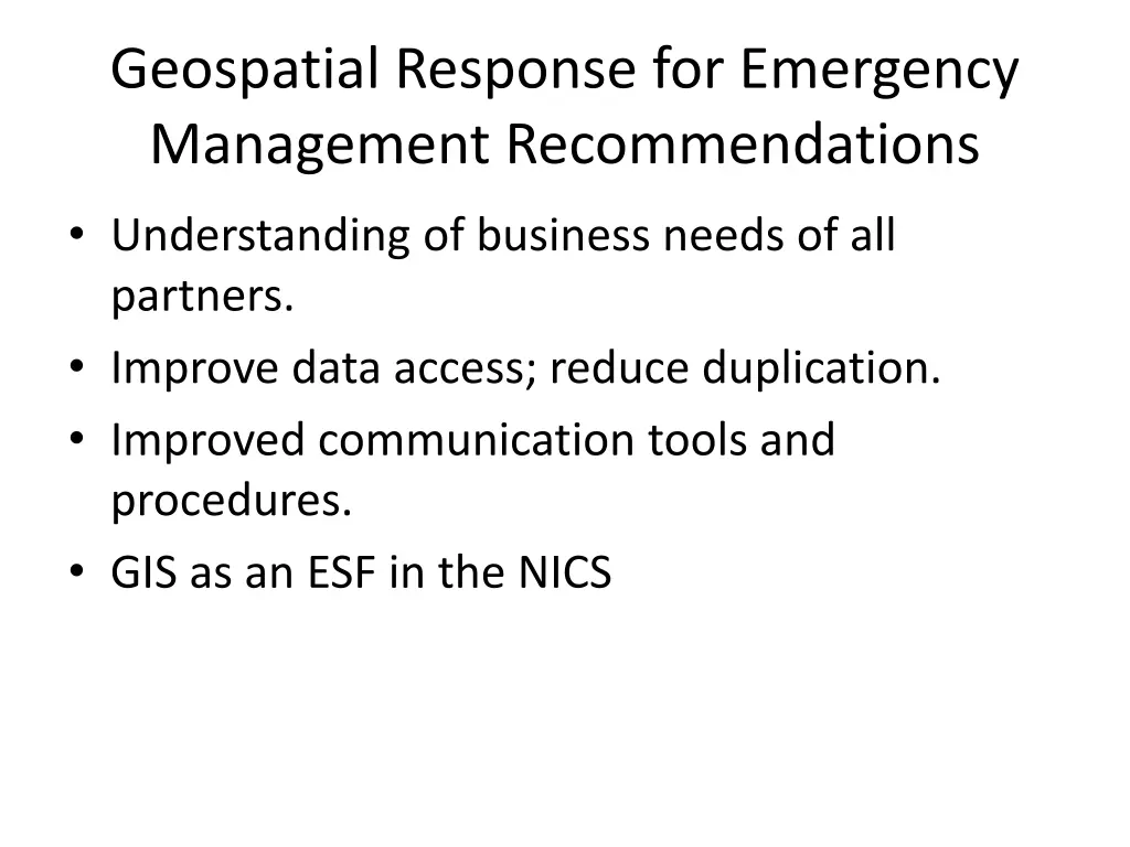 geospatial response for emergency management 1