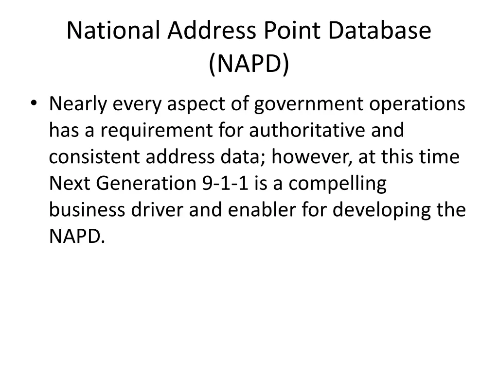 national address point database napd