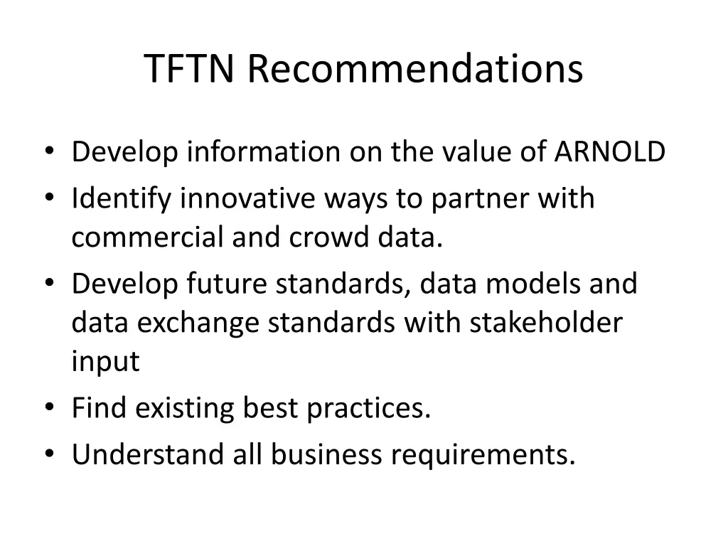 tftn recommendations