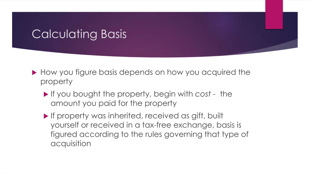 calculating basis
