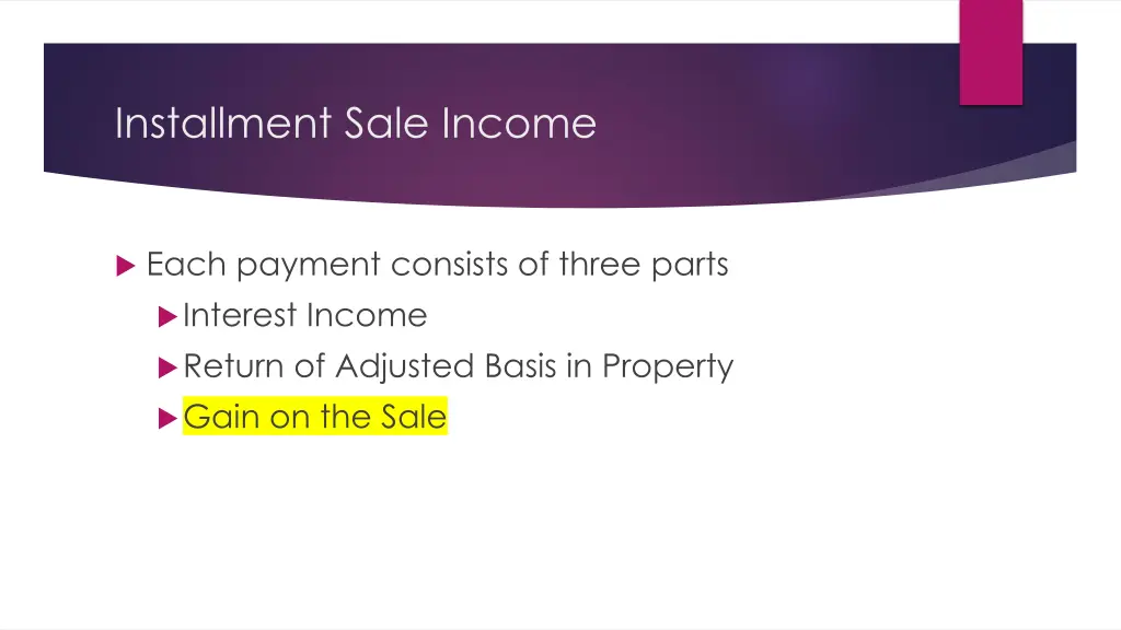 installment sale income 3