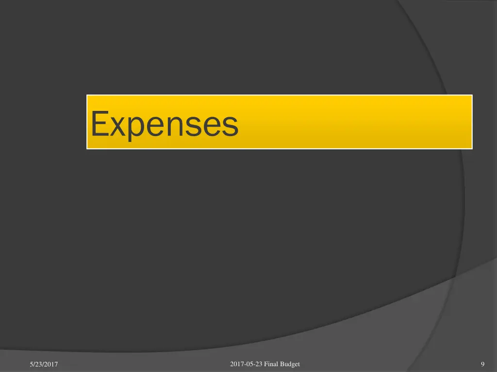 expenses