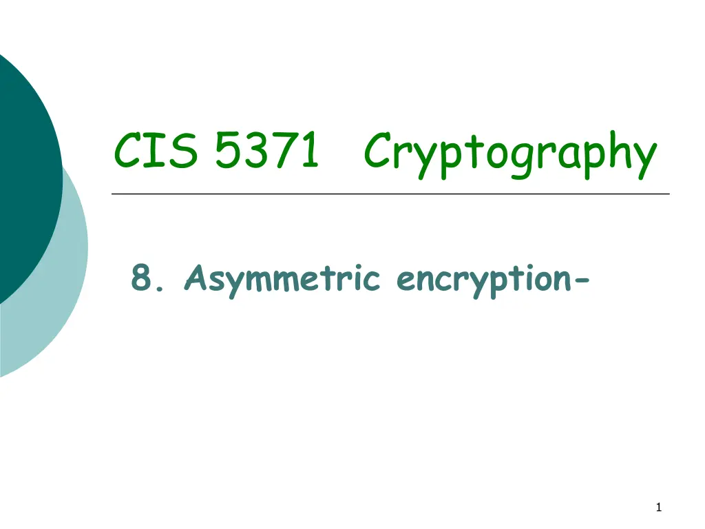 cis 5371 cryptography