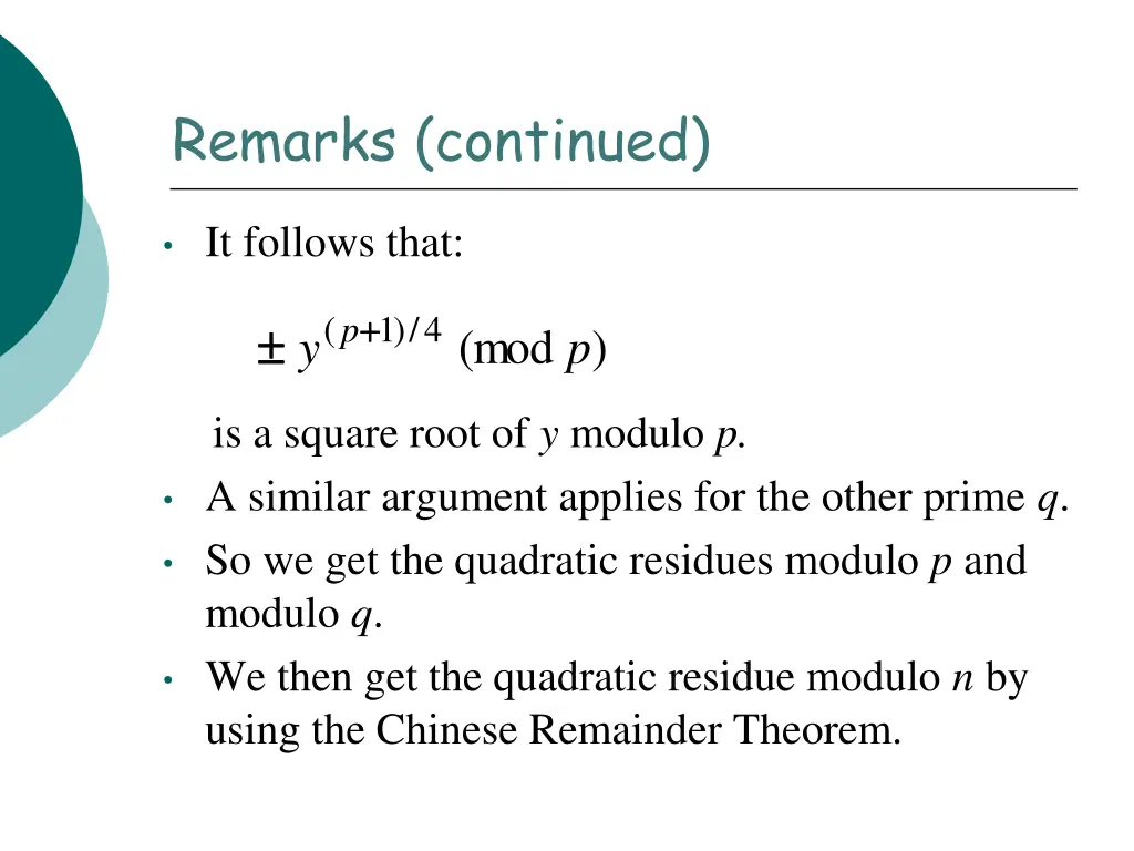 remarks continued