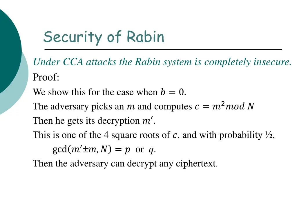 security of rabin 1