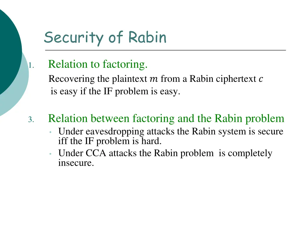 security of rabin