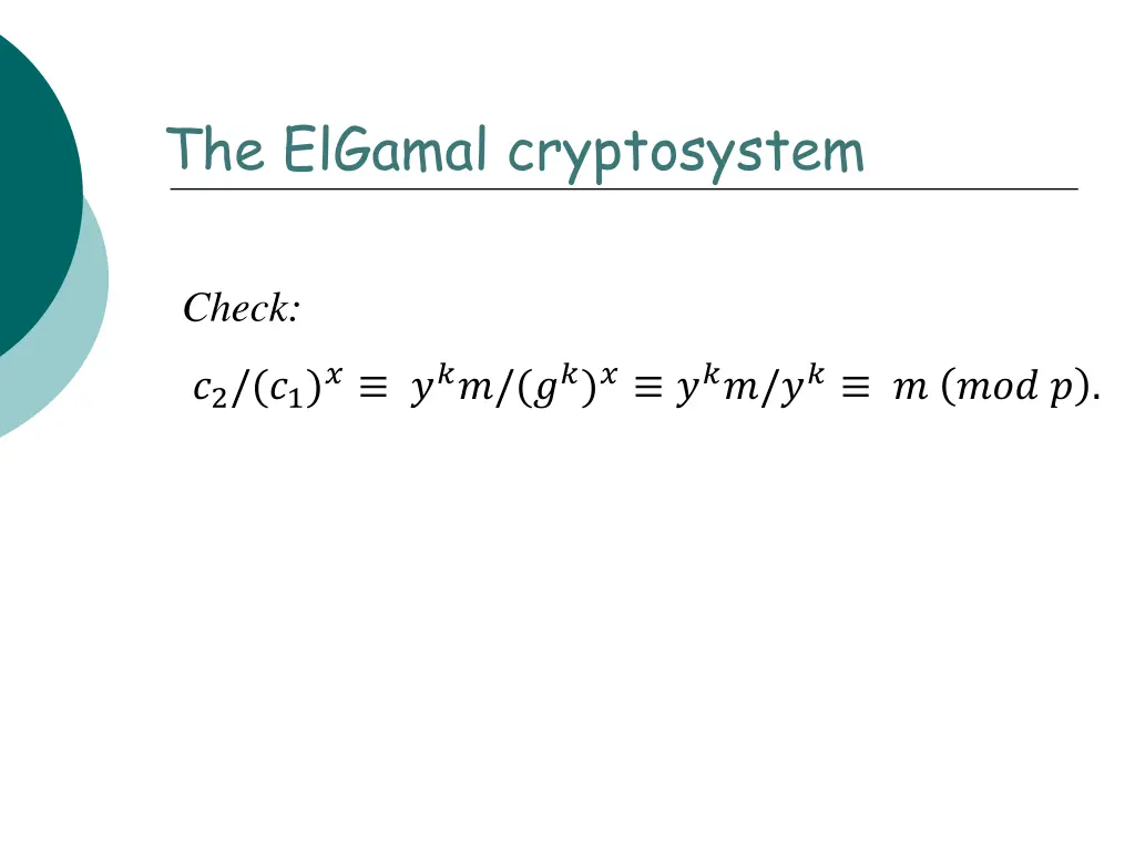 the elgamal cryptosystem 2