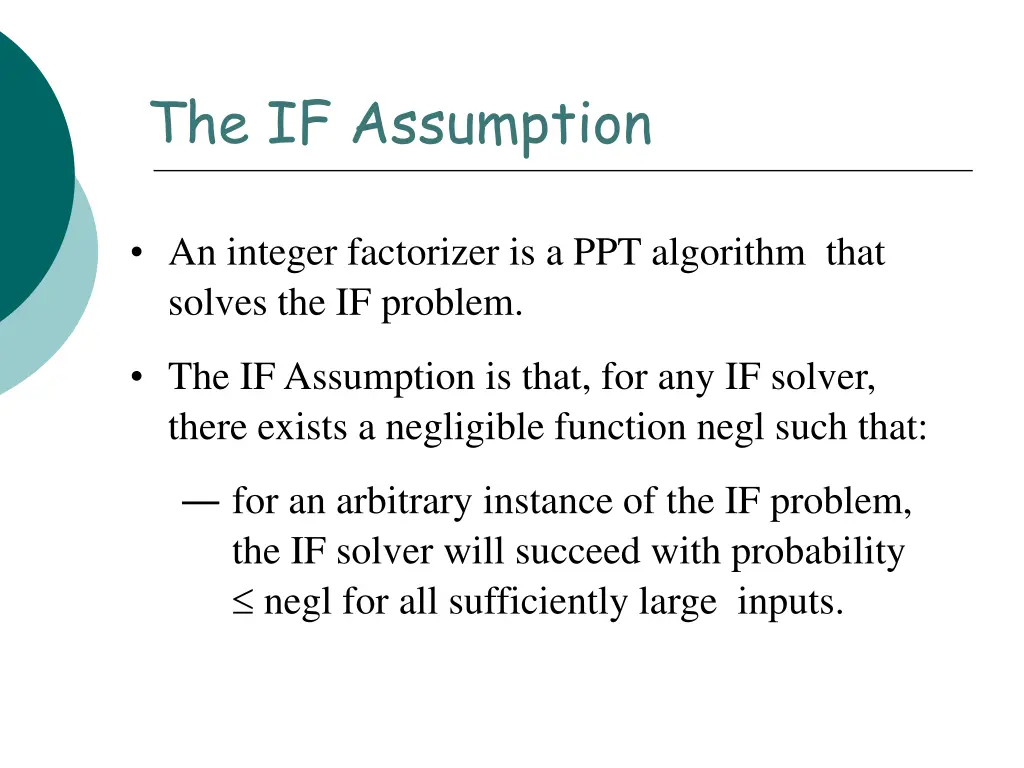 the if assumption