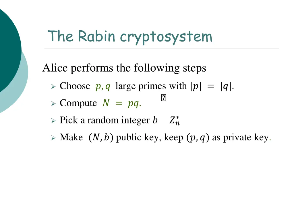 the rabin cryptosystem