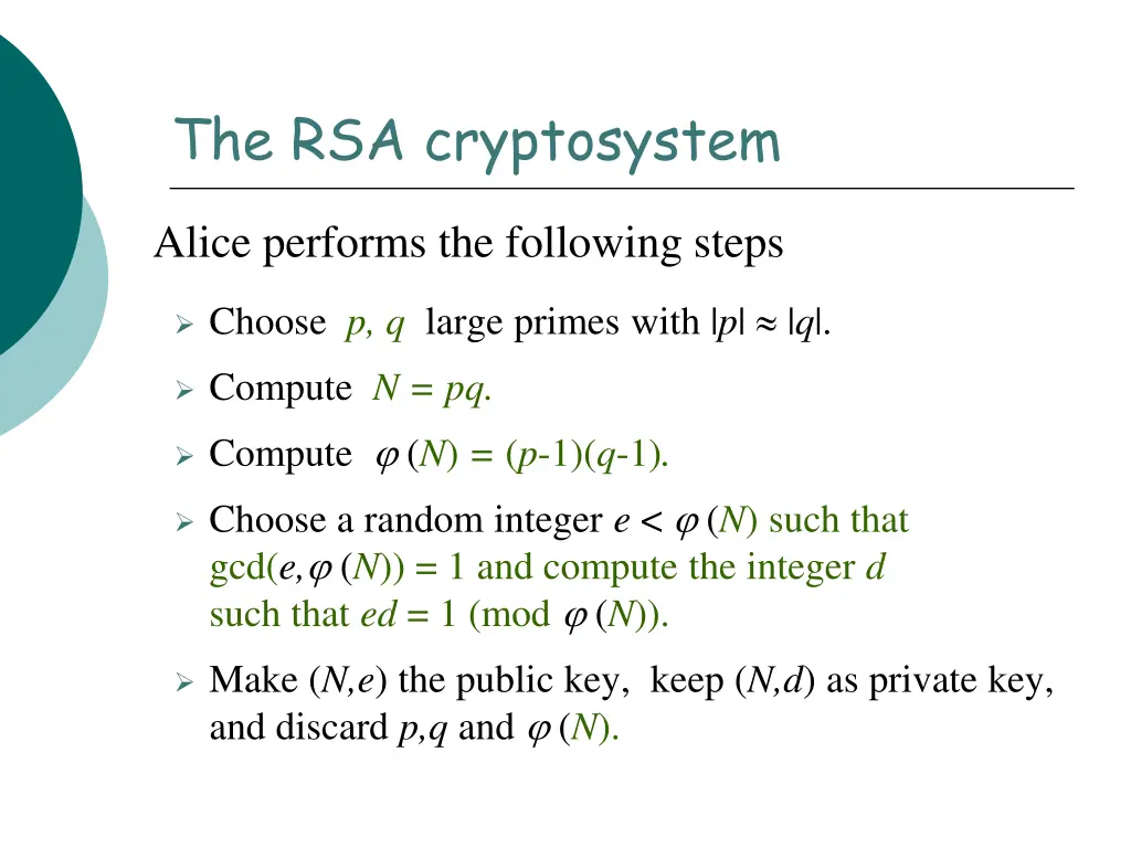 the rsa cryptosystem