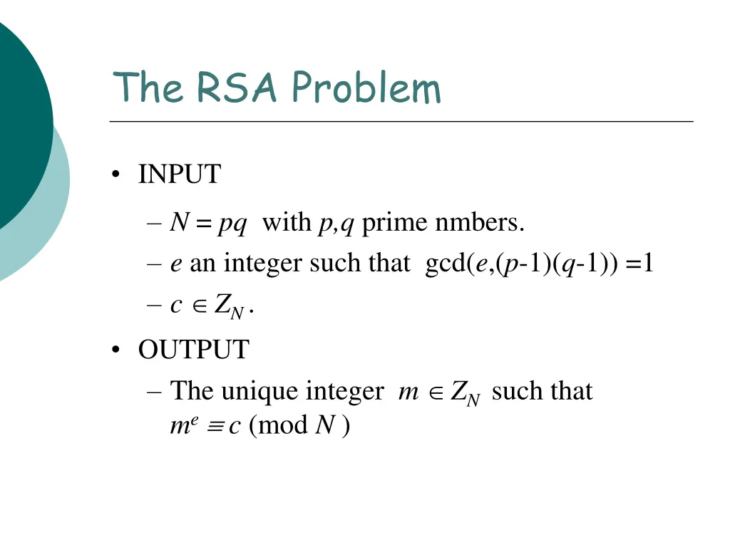 the rsa problem