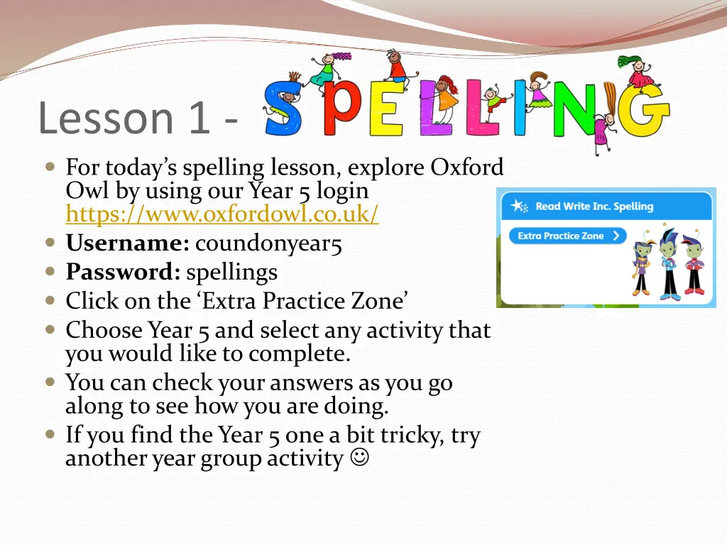 lesson 1 for today s spelling lesson explore