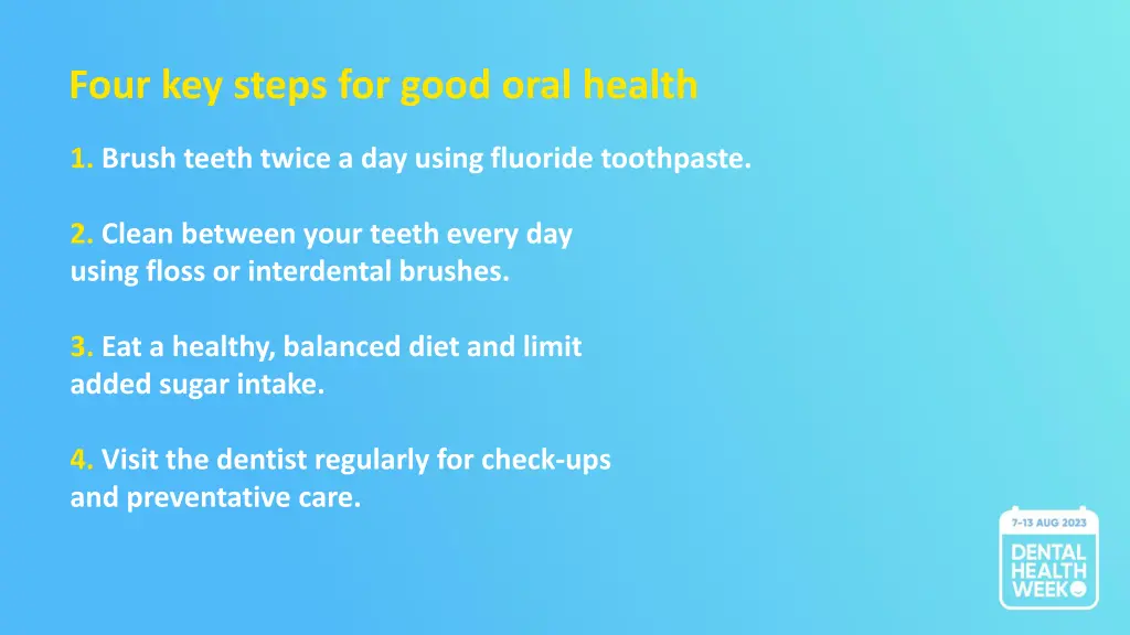 four key steps for good oral health