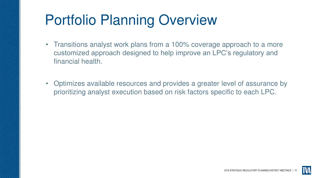 portfolio planning overview