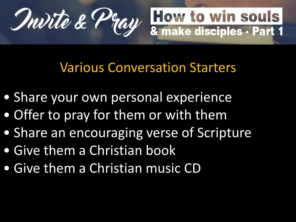 various conversation starters