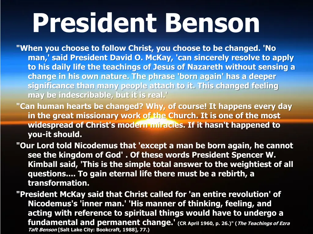 president benson