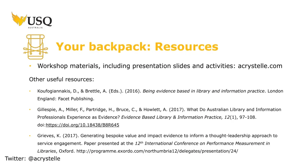 your backpack resources