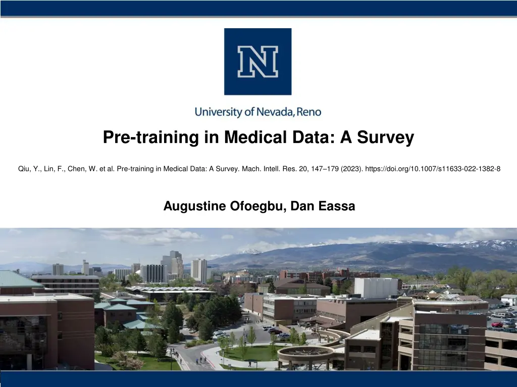 pre training in medical data a survey