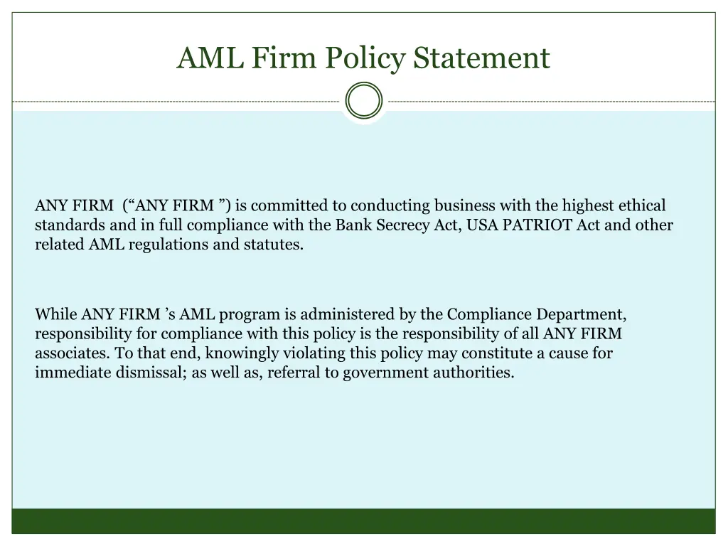 aml firm policy statement