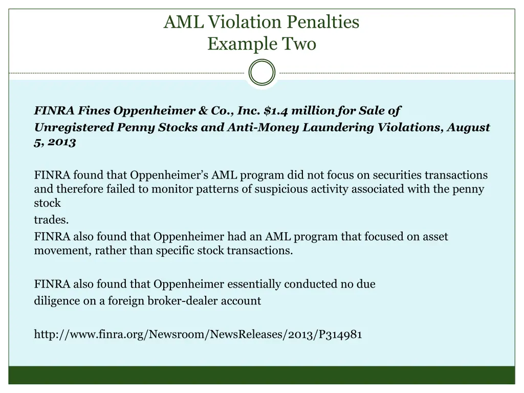 aml violation penalties example two