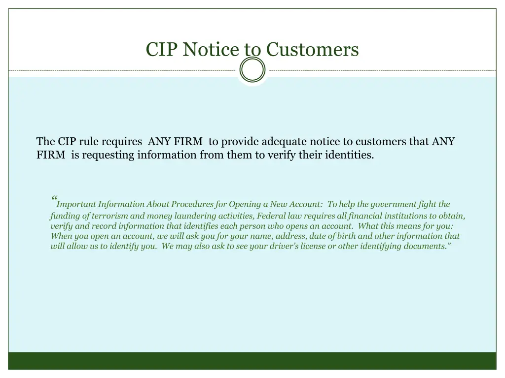 cip notice to customers