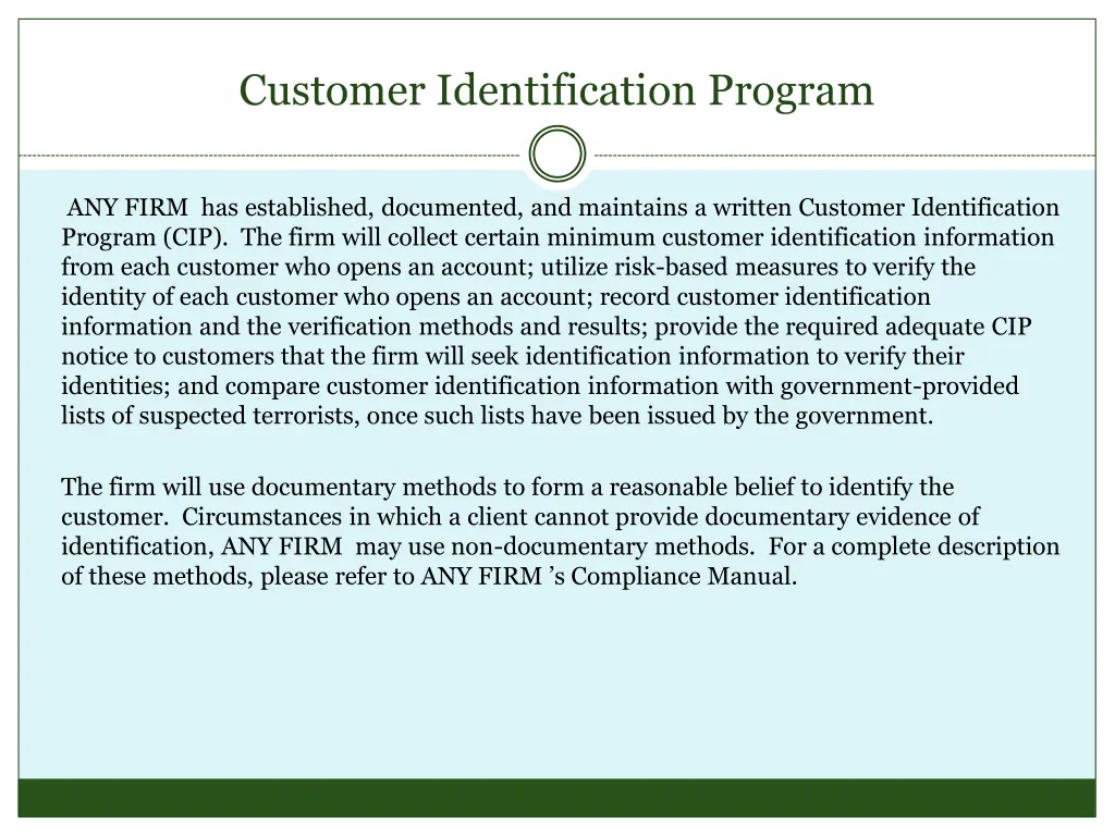 customer identification program