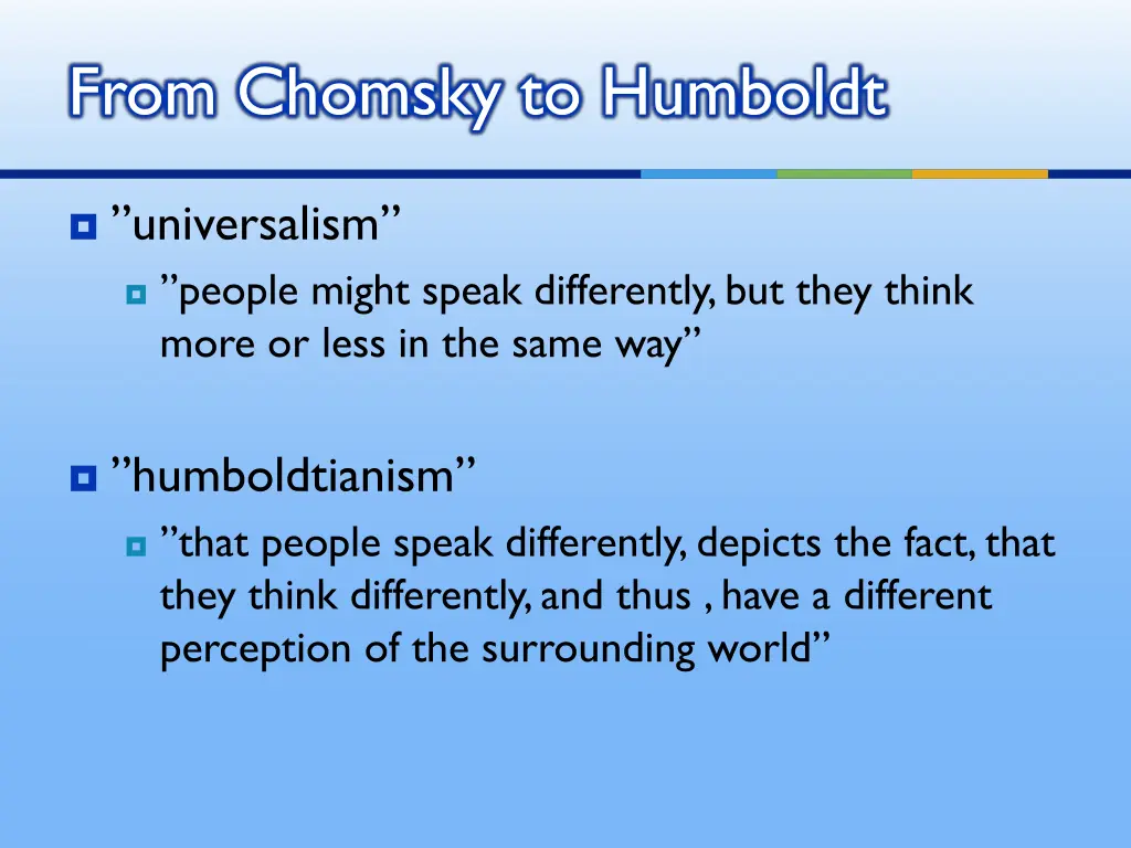 from chomsky to humboldt