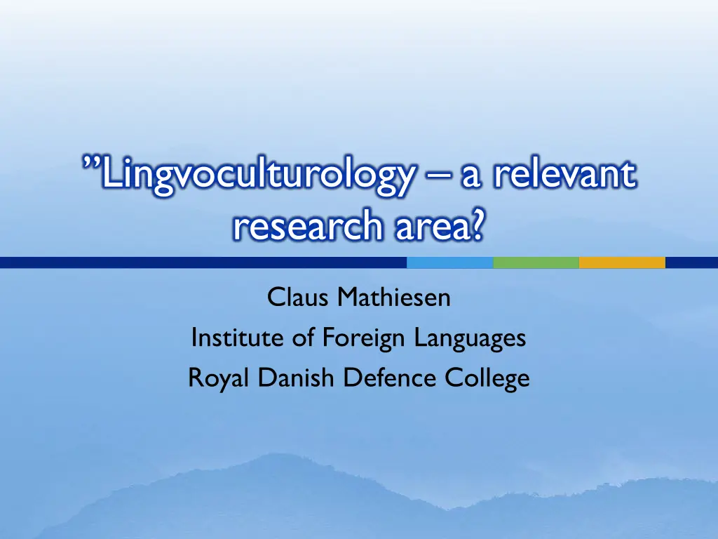 lingvoculturology a relevant research area