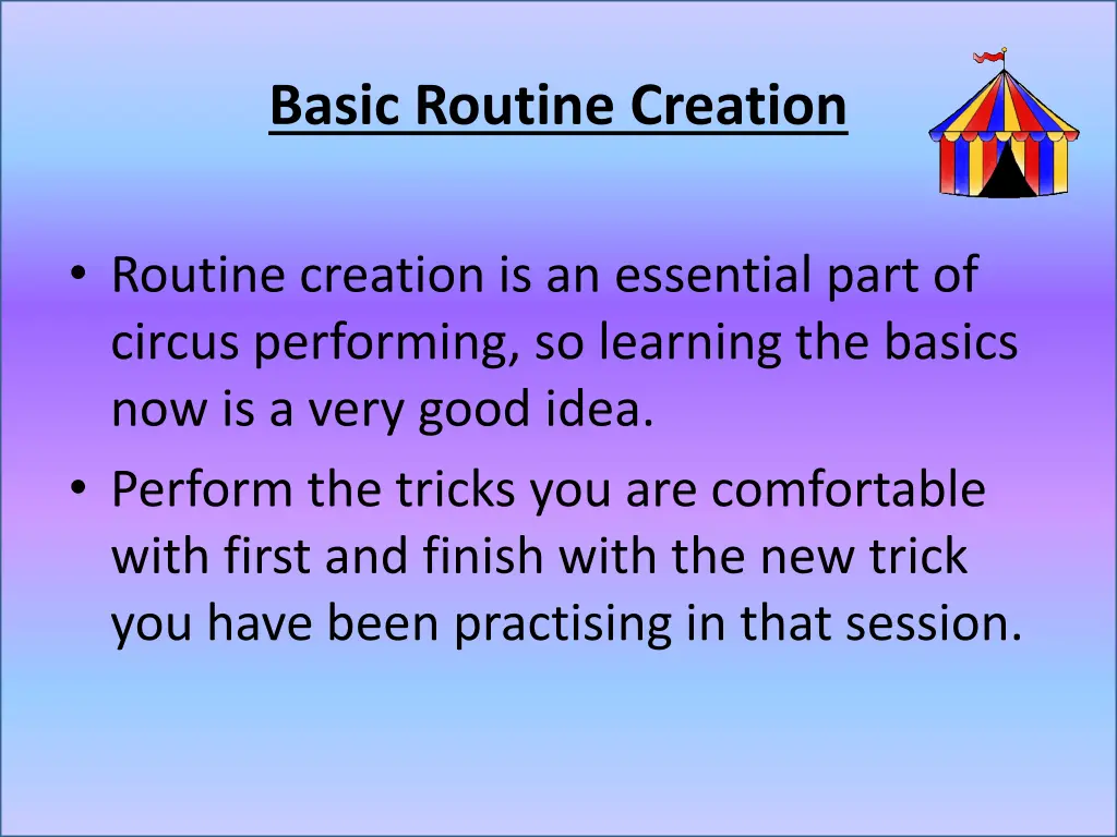basic routine creation