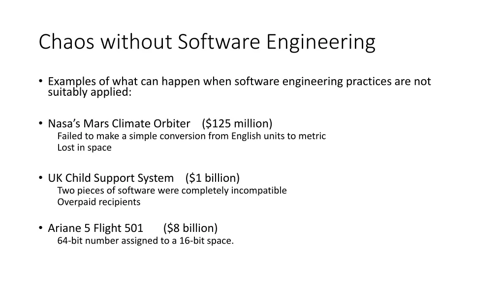chaos without software engineering