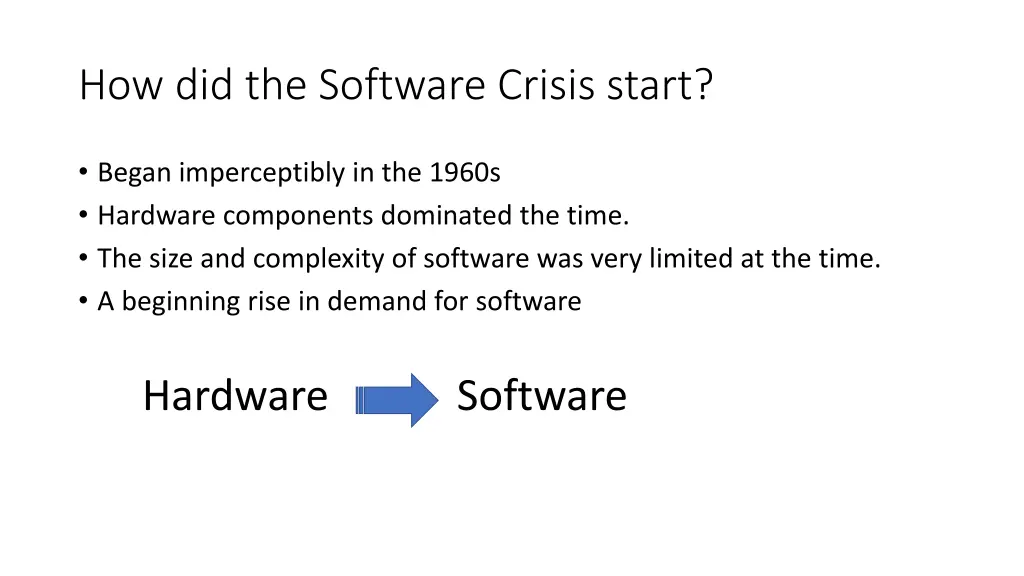 how did the software crisis start