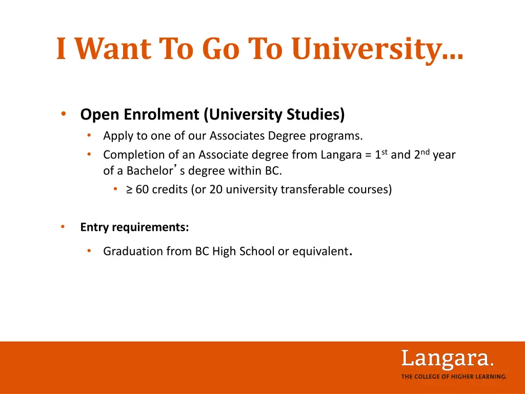 i want to go to university