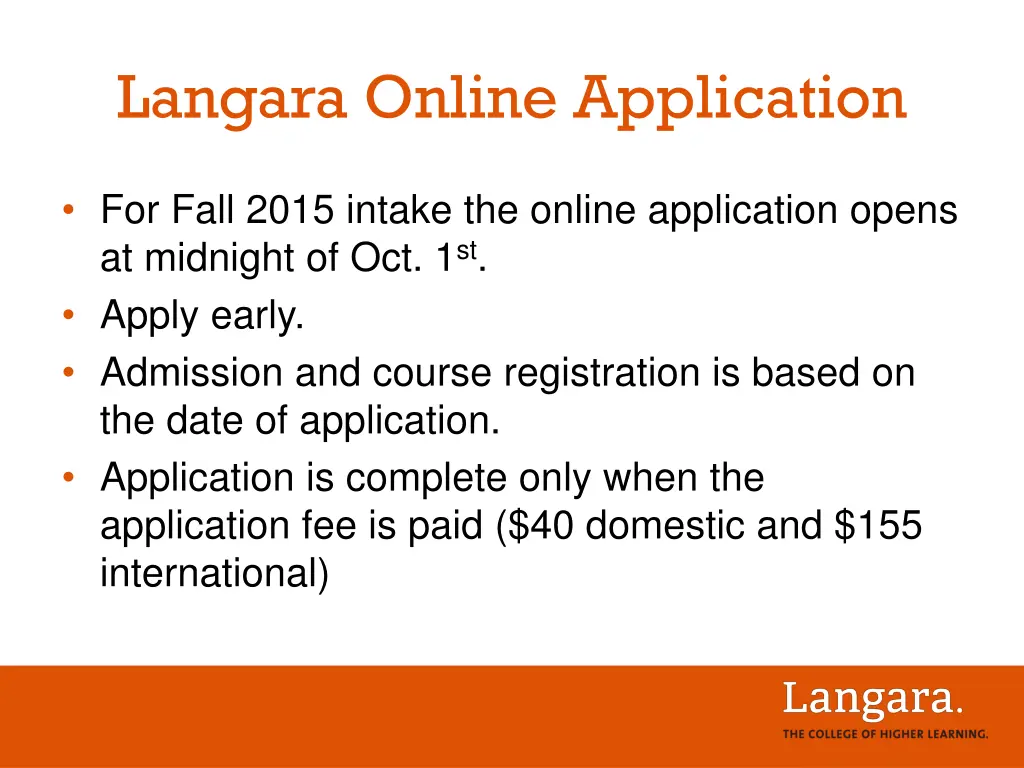 langara online application