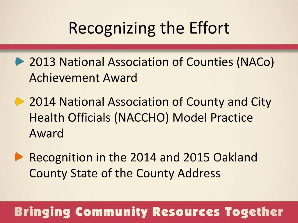 recognizing the effort