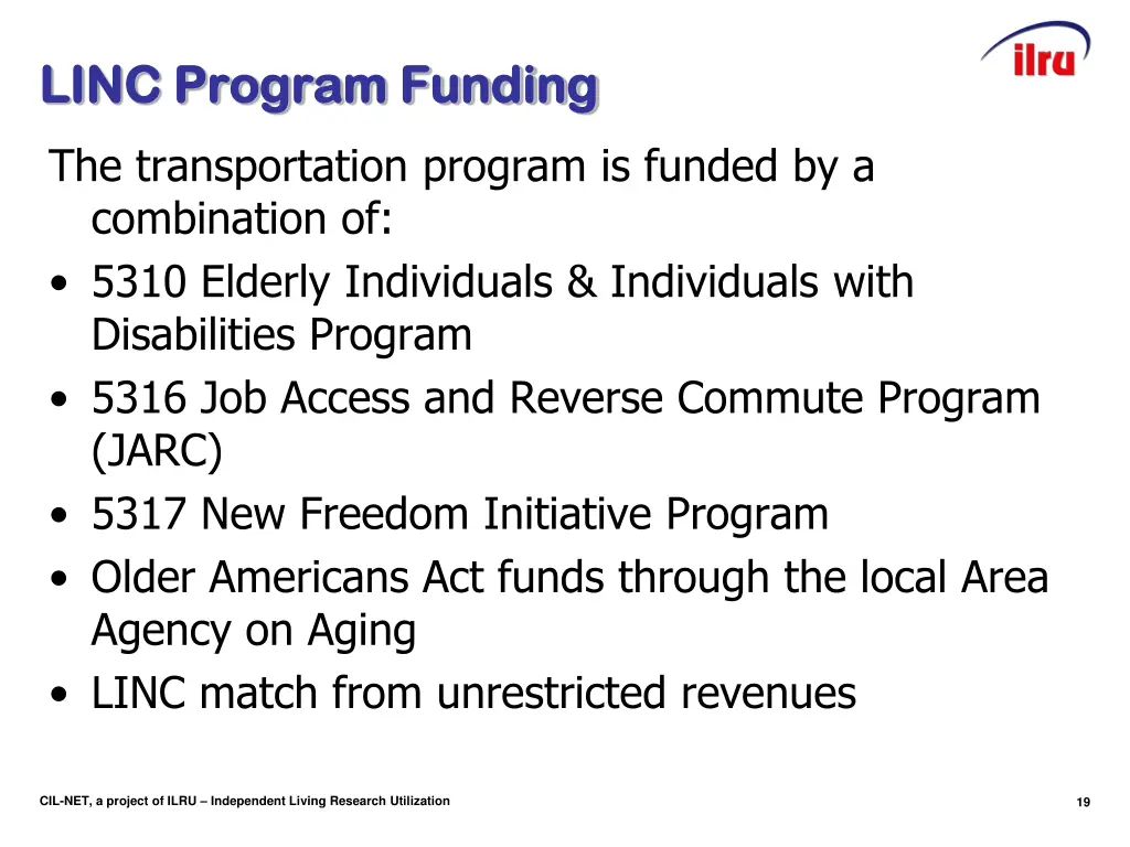 linc program funding linc program funding