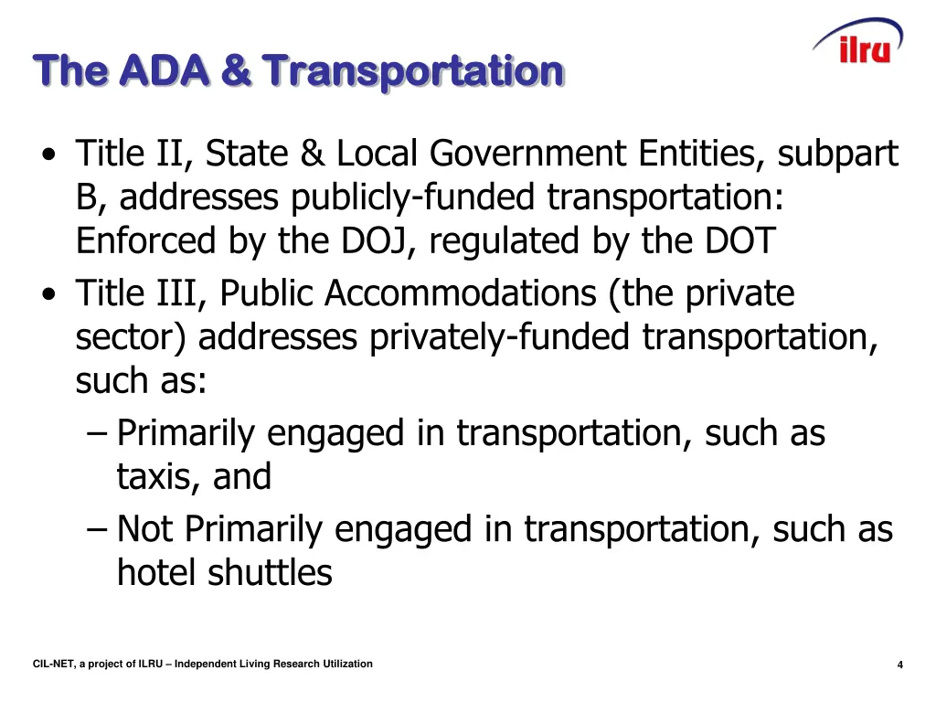 the ada transportation the ada transportation