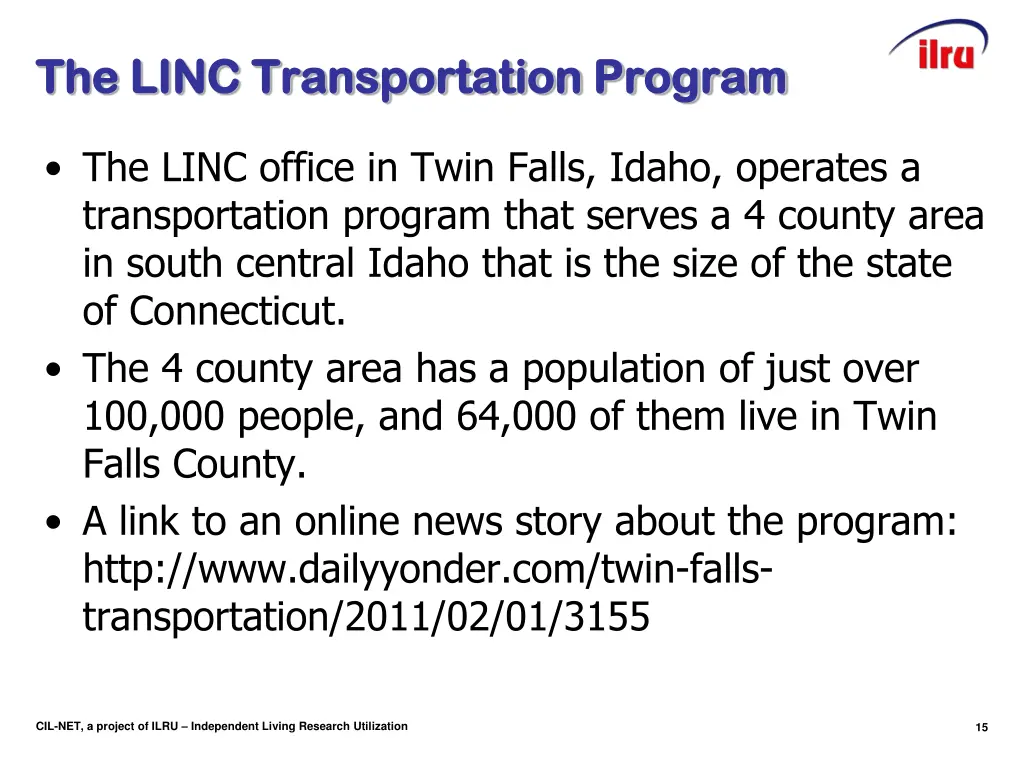 the linc transportation program the linc