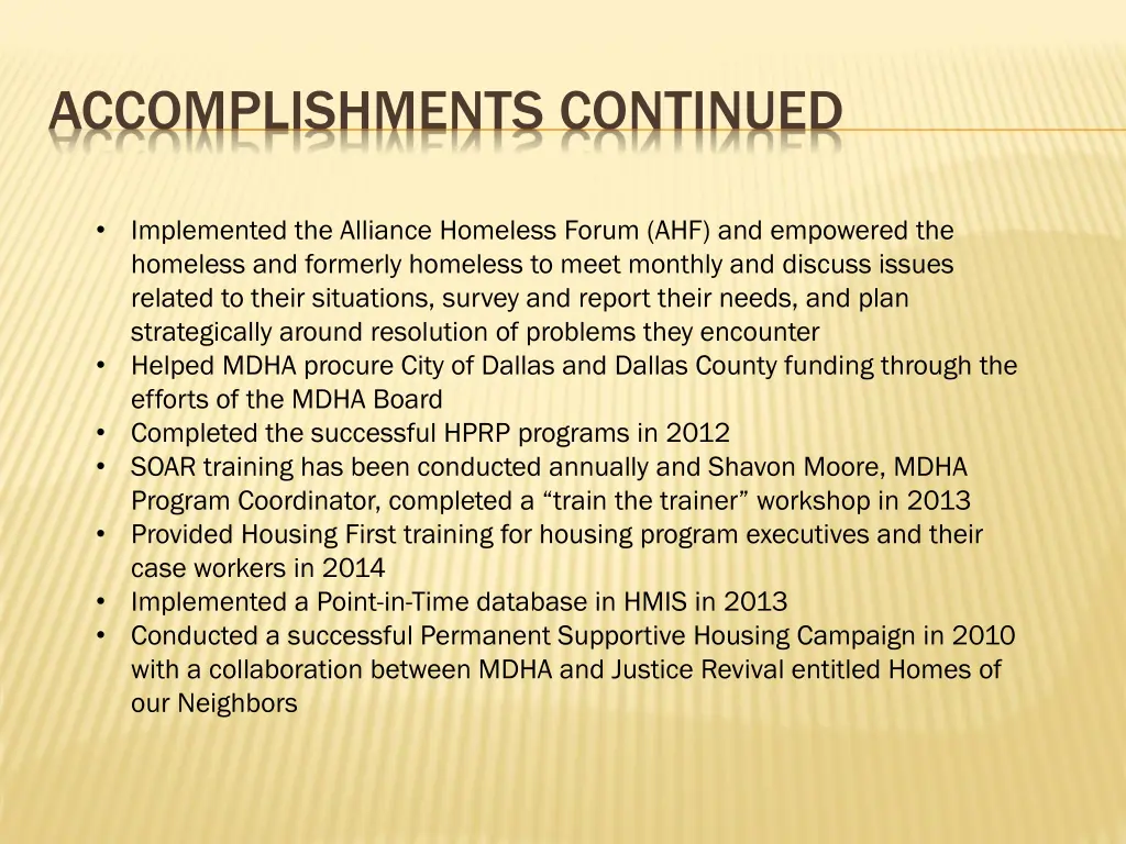 accomplishments continued