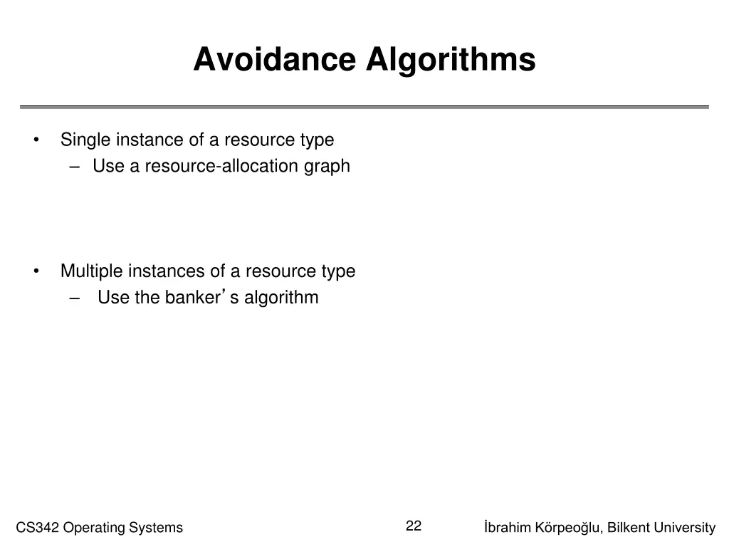 avoidance algorithms