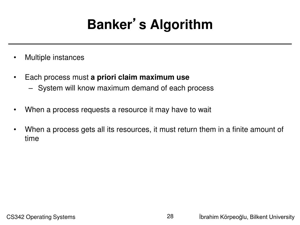 banker s algorithm