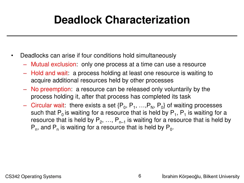 deadlock characterization