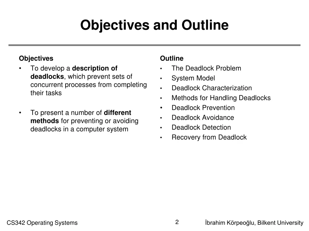 objectives and outline
