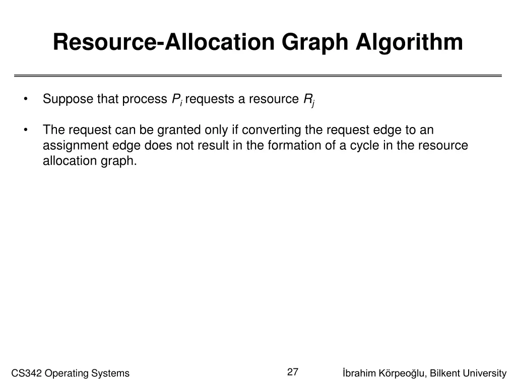 resource allocation graph algorithm