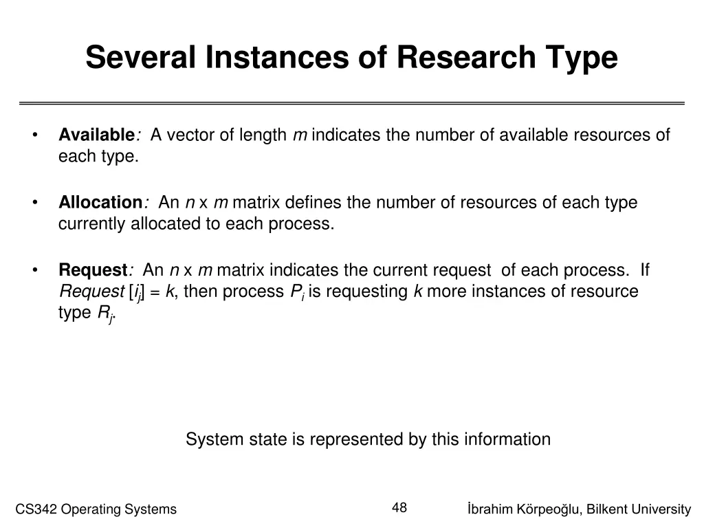 several instances of research type