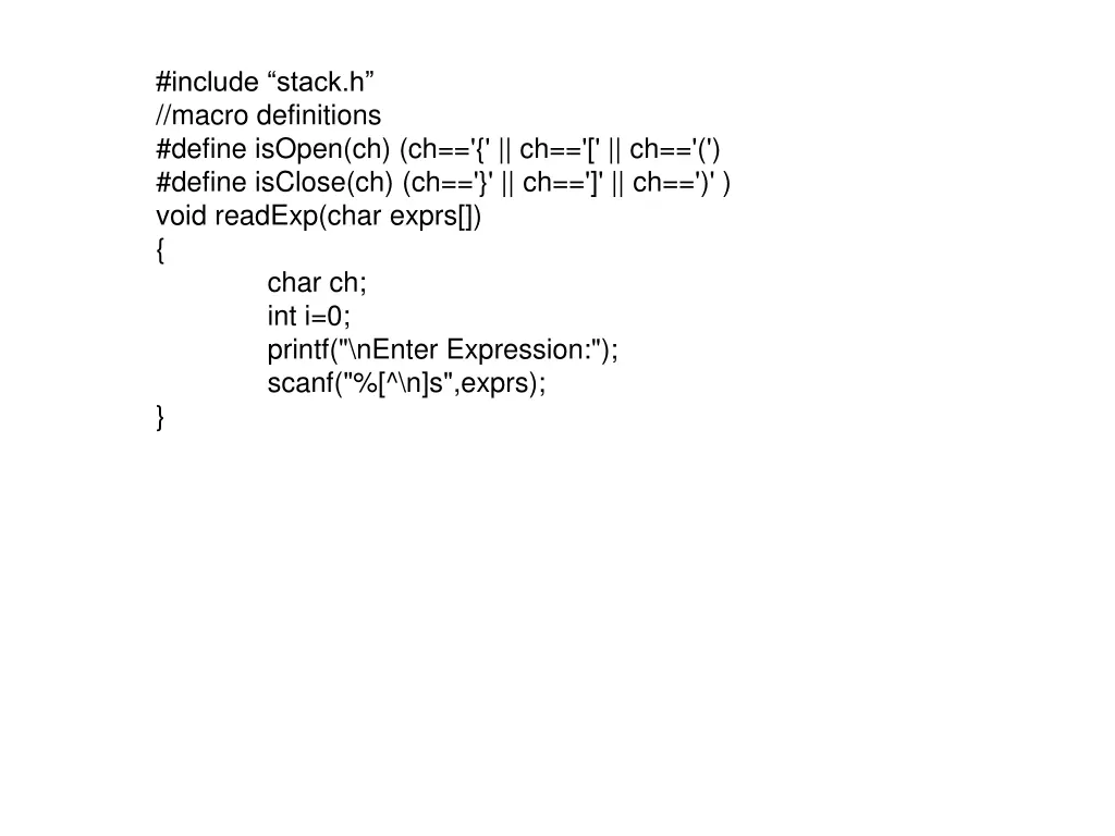 include stack h macro definitions define isopen