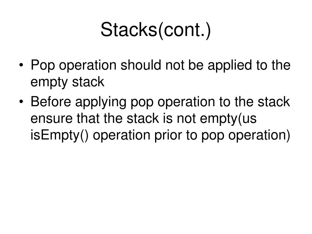 stacks cont
