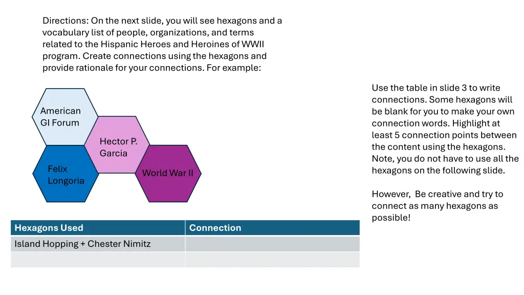 directions on the next slide you will