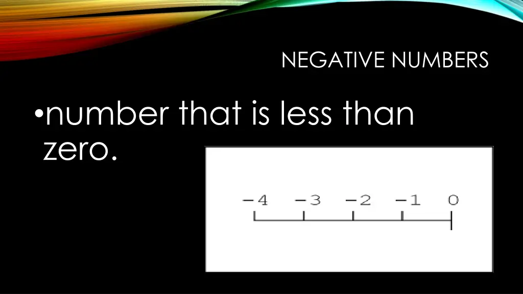 negative numbers