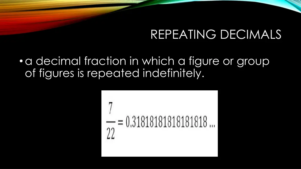 repeating decimals