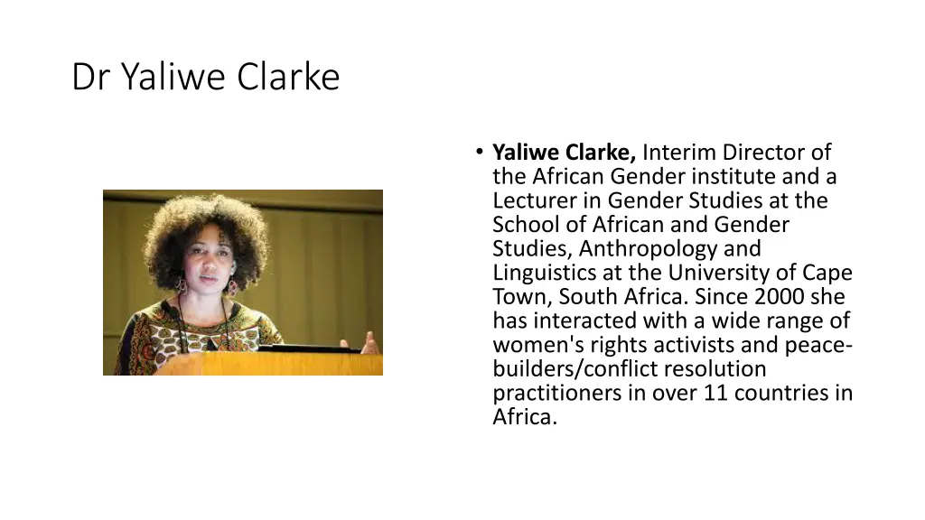 dr yaliwe clarke
